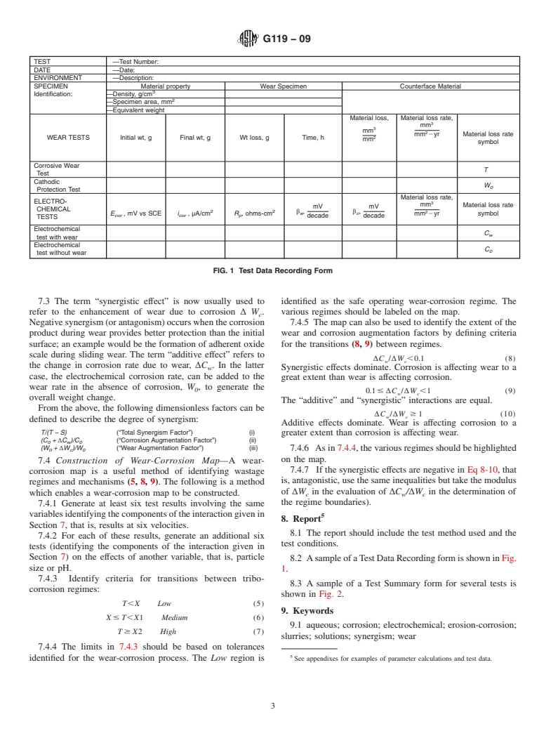 ASTM G119-09 - Standard Guide for Determining Synergism Between Wear and Corrosion