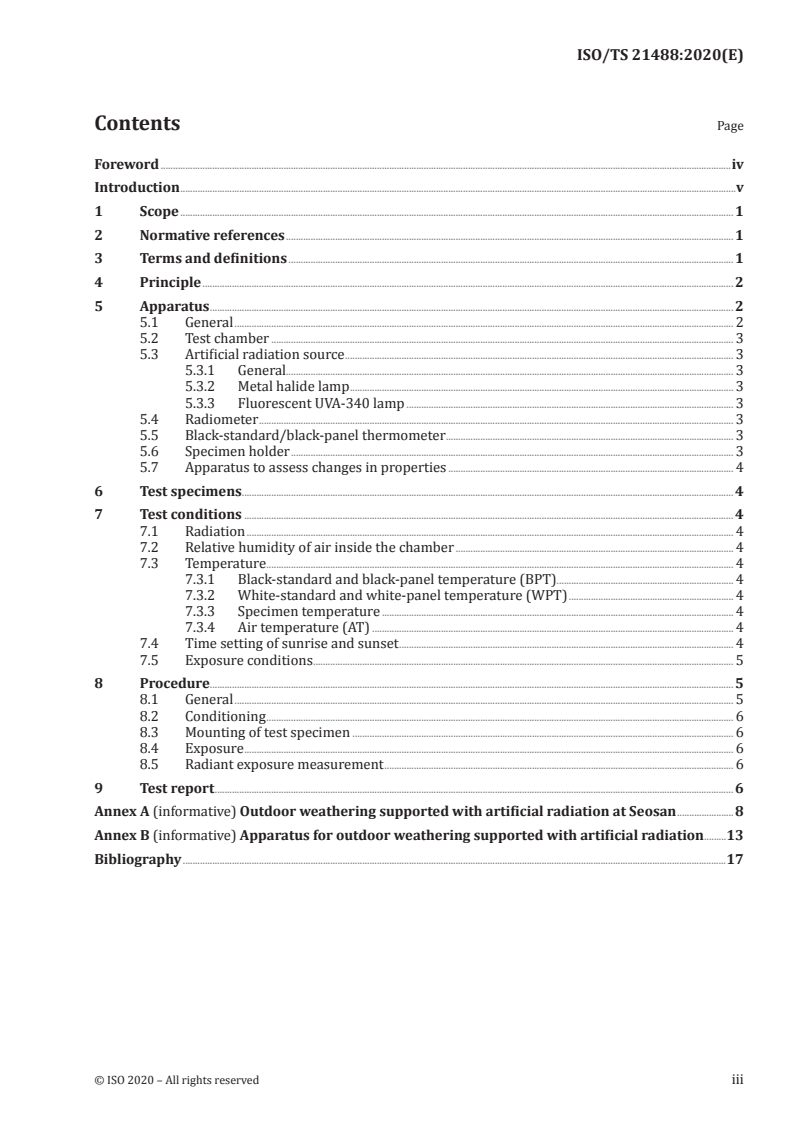 ISO/TS 21488:2020 ISO/TS 21488:2020 - Plastics — Test method for exposing polyolefins outdoors combining natural weathering and artificial irradiation
Released:7/7/2020