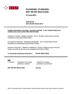 EN ISO 5832-6:2022 EN ISO 5832-6:2022 - Page 1 preview