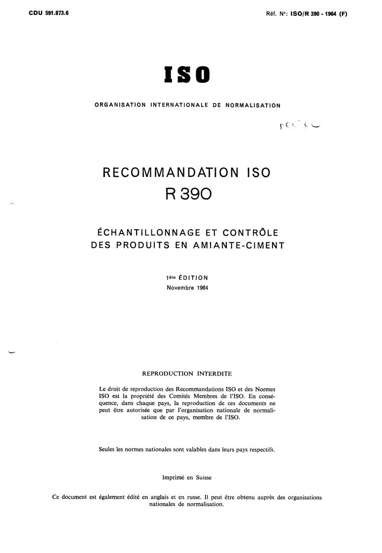 ISO/R 390:1964 - Title missing - Legacy paper document
Released:1/1/1964