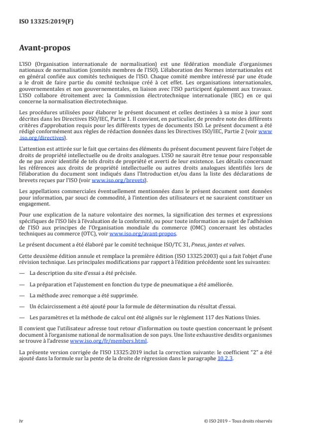 ISO 13325:2019 ISO 13325:2019 - Pneumatiques -- Méthodes en roue libre pour le mesurage de l'émission acoustique issue du contact pneumatique/chaussée - Page 4 preview