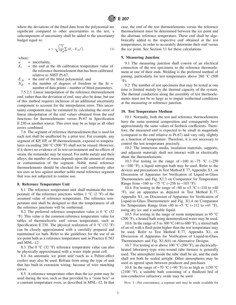 ASTM E207-00 - Standard Test Method for Thermal EMF Test of Single Thermoelement Materials By Comparison with a Reference Thermoelement of Similar EMF-Temperature Properties