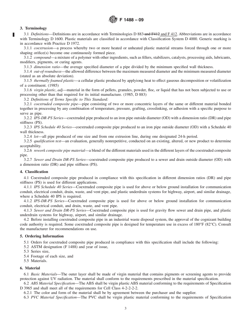 REDLINE ASTM F1488-09 - Standard Specification for Coextruded Composite Pipe