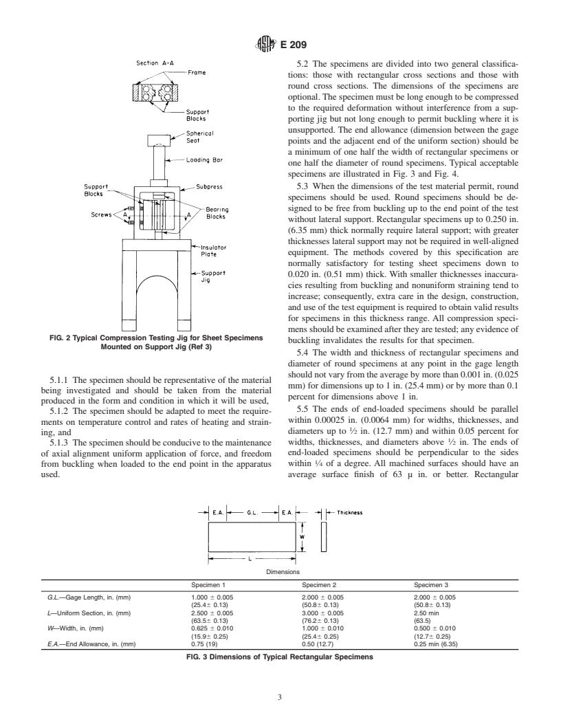 ASTM E209-00 - Standard Practice for Compression Tests of Metallic Materials at Elevated Temperatures with Conventional or Rapid Heating Rates and Strain Rates