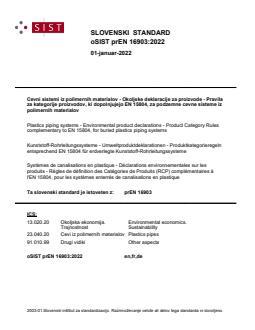 oSIST prEN 16903:2022 - BARVE - Page 1 preview