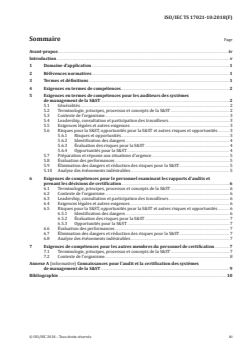 ISO/IEC TS 17021-10:2018 - Évaluation de la conformité — Exigences pour les organismes procédant à l'audit et à la certification des systèmes de management — Partie 10: Exigences de compétence pour l'audit et la certification des systèmes de management de la santé et de la sécurité au travail
Released:9/7/2018 - Page 3 preview