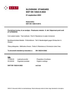 SIST EN 13523-9:2022 - Page 1 preview