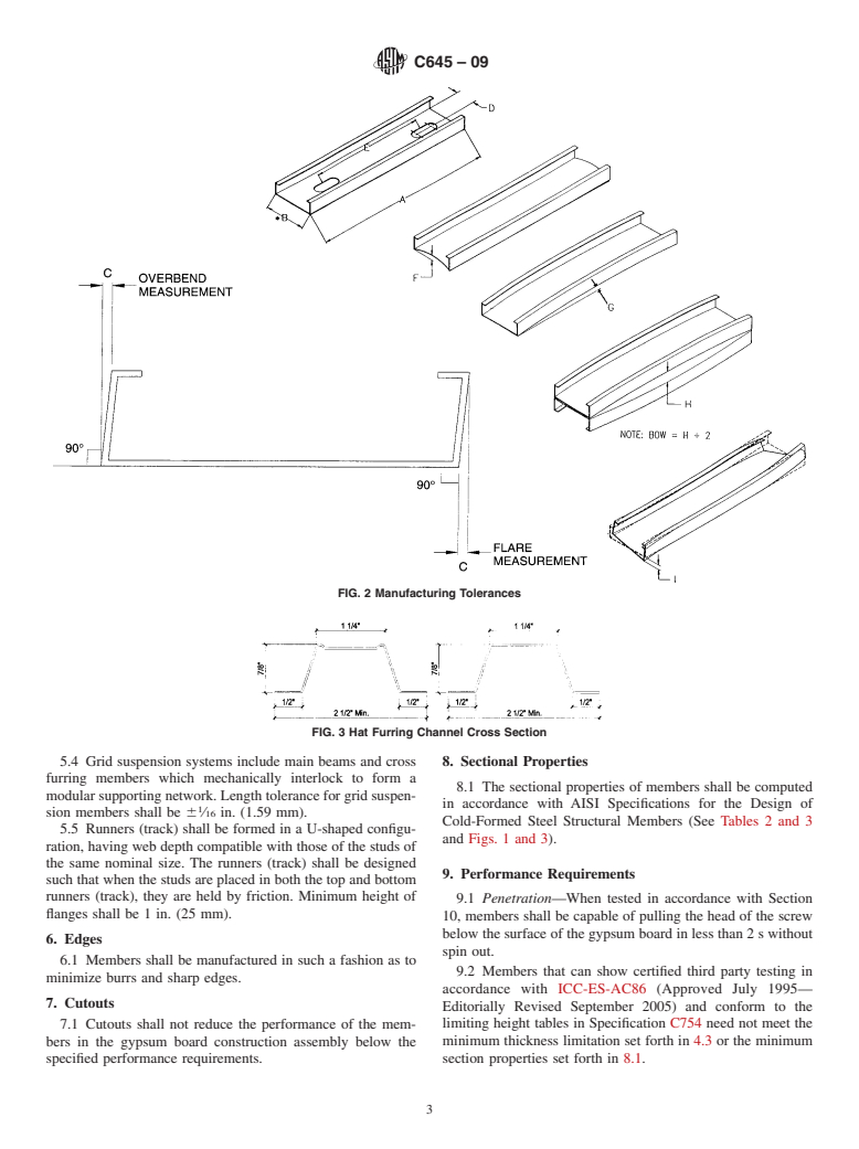 ASTM C645-09 - Standard Specification for  Nonstructural Steel Framing Members