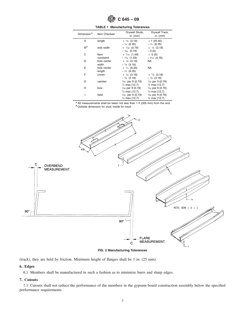 REDLINE ASTM C645-09 - Standard Specification for  Nonstructural Steel Framing Members