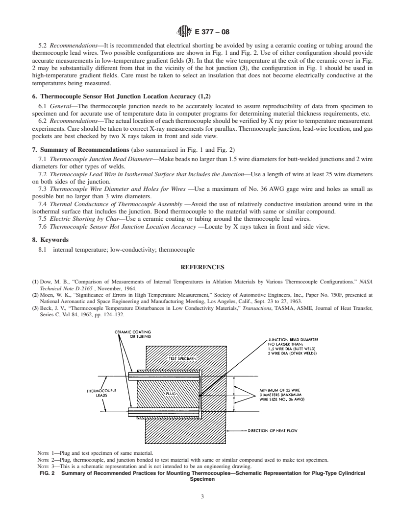 REDLINE ASTM E377-08 - Standard Practice for Internal Temperature Measurements in Low-Conductivity Materials