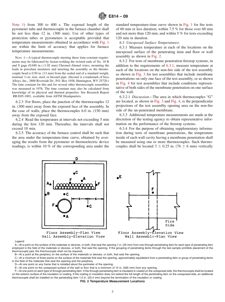 ASTM E814-09 - Standard Test Method for  Fire Tests of Penetration Firestop Systems