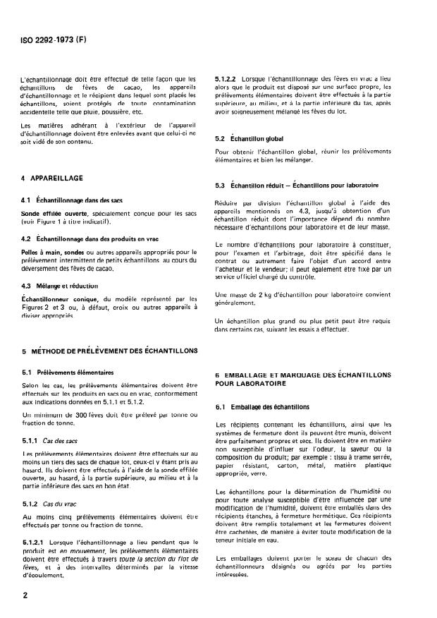 ISO 2292:1973 ISO 2292:1973 - Feves de cacao -- Échantillonnage - Page 4 preview