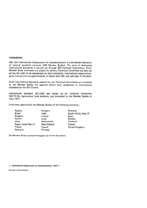 ISO 2292:1973 ISO 2292:1973 - Cocoa beans -- Sampling - Page 2 preview