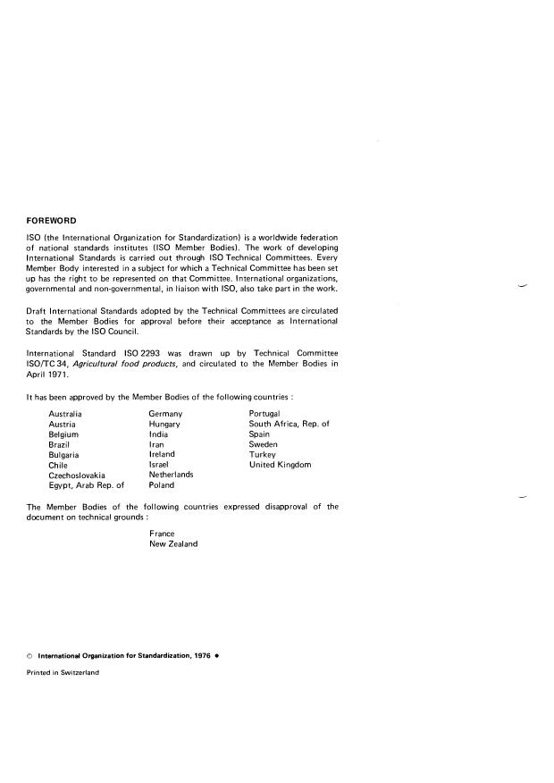 ISO 2293:1976 ISO 2293:1976 - Meat and meat products -- Aerobic count at 30 degrees C (Reference method) - Page 2 preview