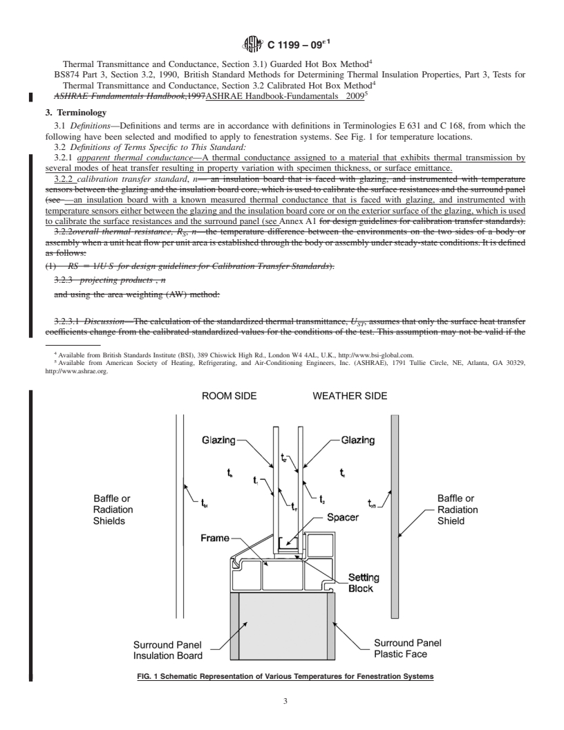 REDLINE ASTM C1199-09e1 - Standard Test Method for Measuring the Steady-State Thermal Transmittance of Fenestration Systems Using Hot Box Methods