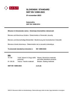 SIST EN 12595:2023 - Page 1 preview