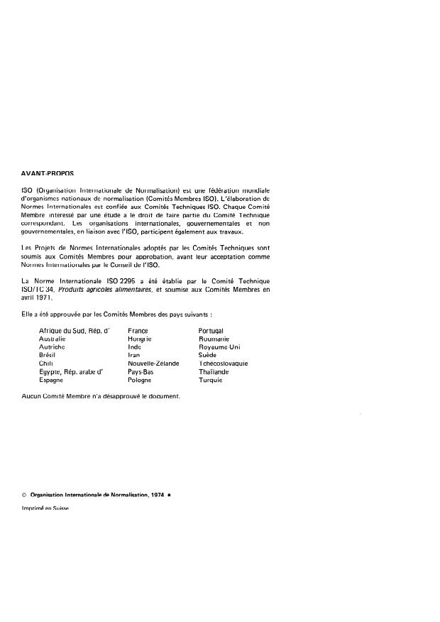 SIST ISO 2295:1996 ISO 2295:1974 - Avocats -- Guide pour l'entreposage et le transport - Page 2 preview