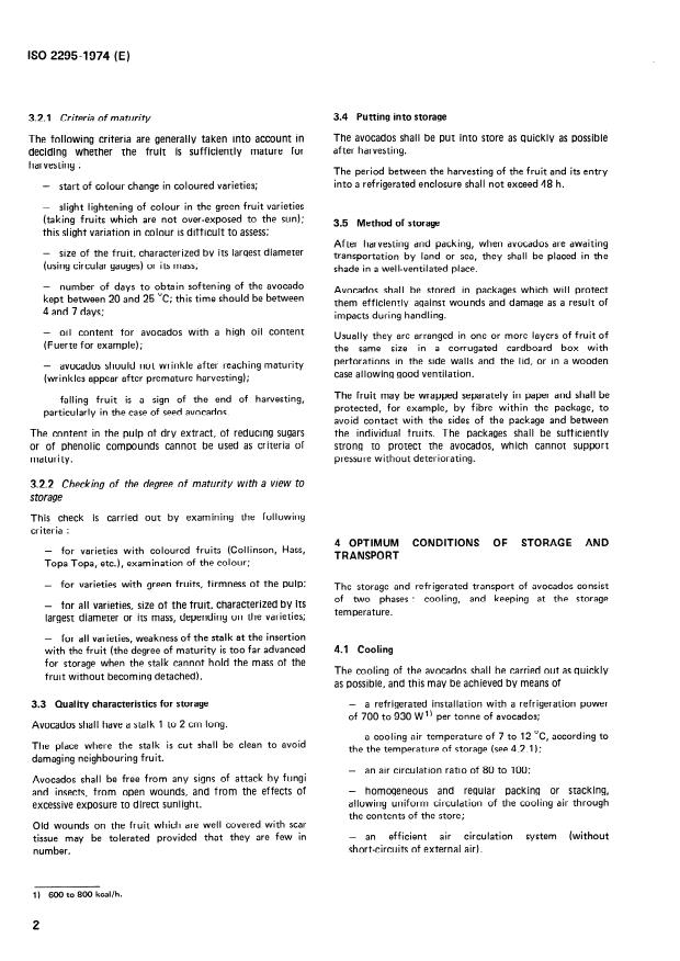 SIST ISO 2295:1996 ISO 2295:1974 - Avocados -- Guide for storage and transport - Page 4 preview