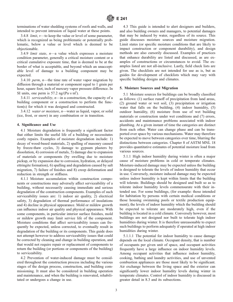 ASTM E241-00e1 - Standard Guide for Limiting Water-Induced Damage to Buildings