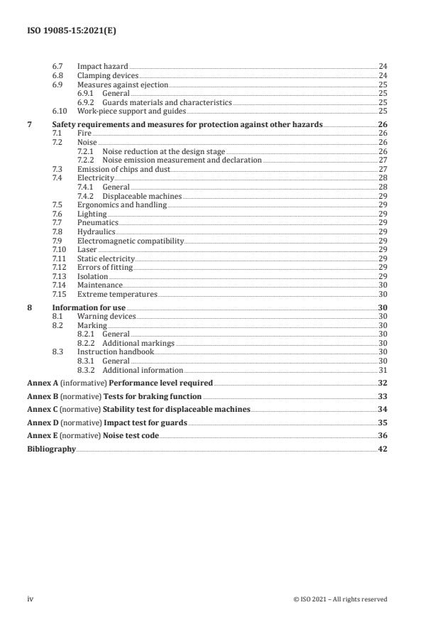 ISO 19085-15:2021 ISO 19085-15:2021 - Woodworking machines -- Safety - Page 4 preview