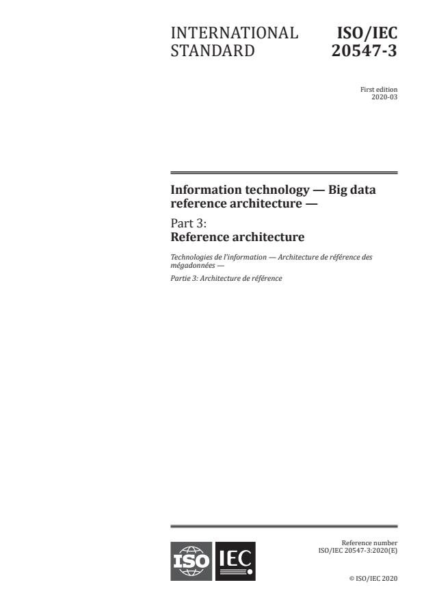 ISO/IEC 20547-3:2020 - Information technology -- Big data reference architecture