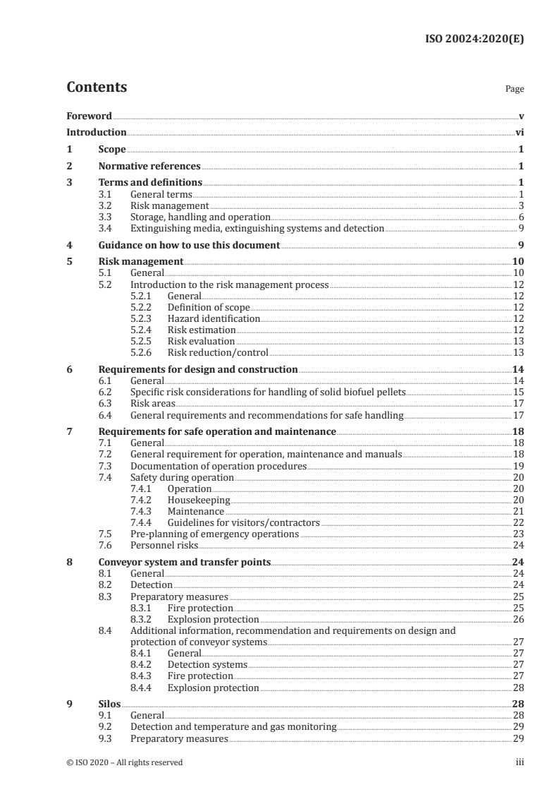 ISO 20024:2020 - Solid biofuels — Safe handling and storage of solid biofuel pellets in commercial and industrial applications
Released:2/25/2020