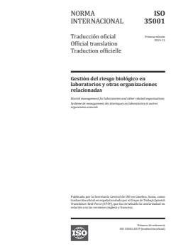 ISO 35001:2019 - Biorisk management for laboratories and other related organisations - Page 1 preview