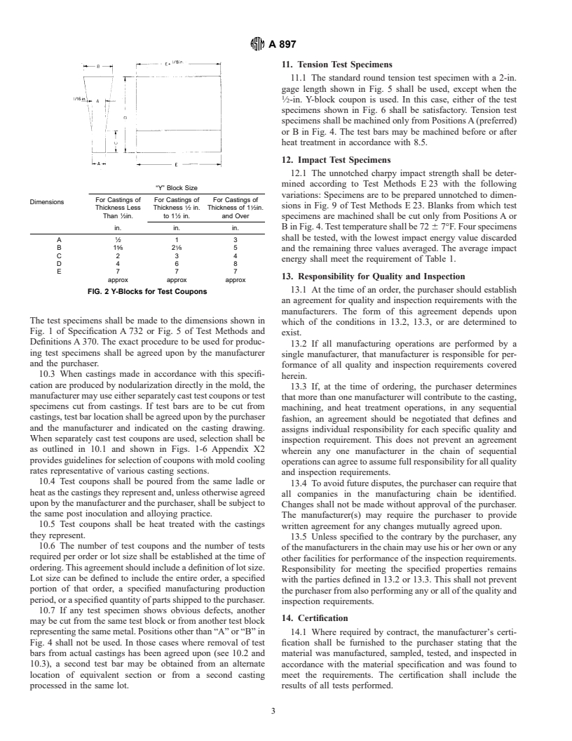 ASTM A897-90(1997) - Standard Specification for Austempered Ductile Iron Castings (Withdrawn)