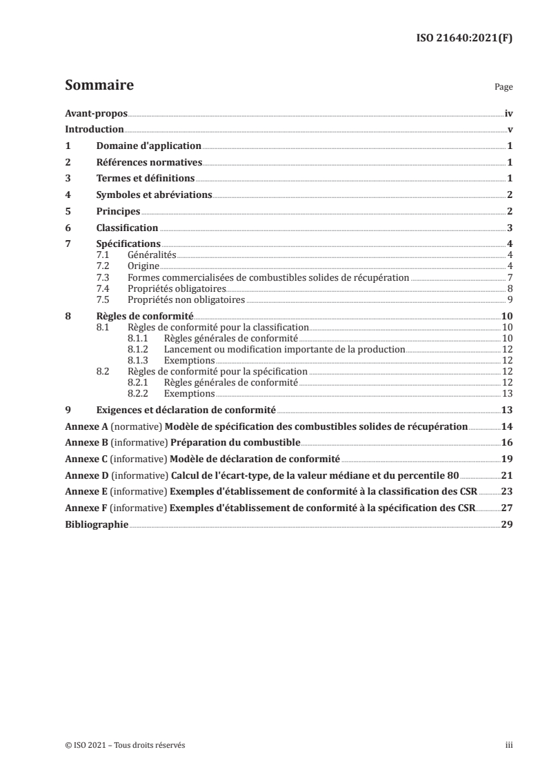 ISO 21640:2021 - Combustibles solides de récupération — Spécifications et classes
Released:5/11/2021