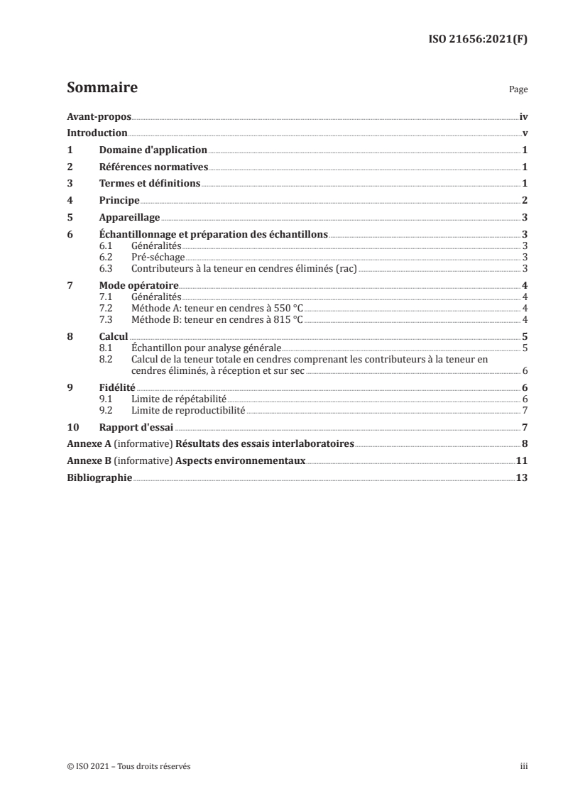 ISO 21656:2021 ISO 21656:2021 - Combustibles solides de récupération — Détermination de la teneur en cendres
Released:2/26/2021 - Page 3 preview