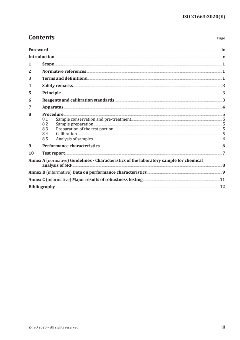 ISO 21663:2020 ISO 21663:2020 - Solid recovered fuels — Methods for the determination of carbon (C), hydrogen (H), nitrogen (N) and sulphur (S) by the instrumental method
Released:11/24/2020
