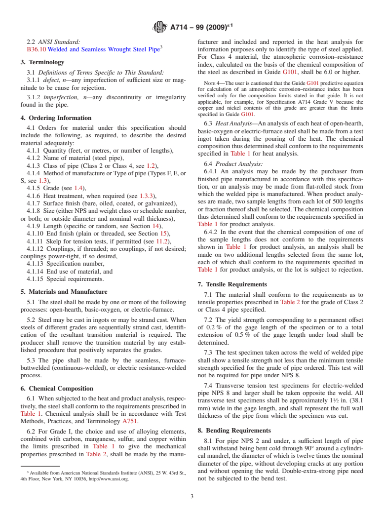 ASTM A714-99(2009)e1 - Standard Specification for High-Strength Low-Alloy Welded and Seamless Steel Pipe (Withdrawn 2014)