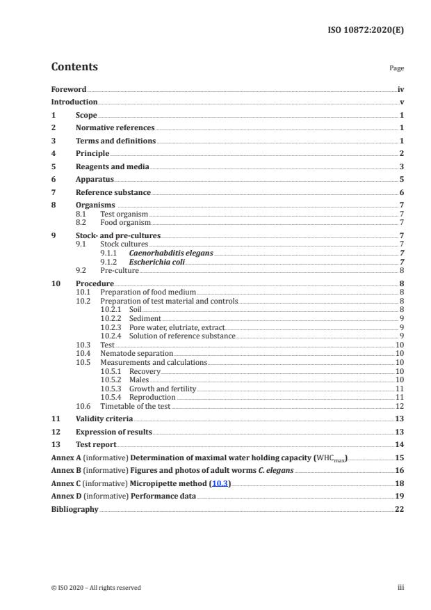 ISO 10872:2020 - Water and soil quality -- Determination of the toxic effect of sediment and soil samples on growth, fertility and reproduction of Caenorhabditis elegans (Nematoda)