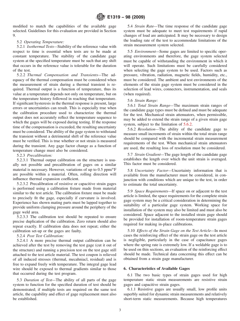 ASTM E1319-98(2009) - Standard Guide for High-Temperature Static Strain Measurement