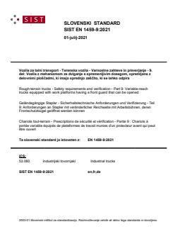 SIST EN 1459-9:2021 - BARVE - Page 1 preview