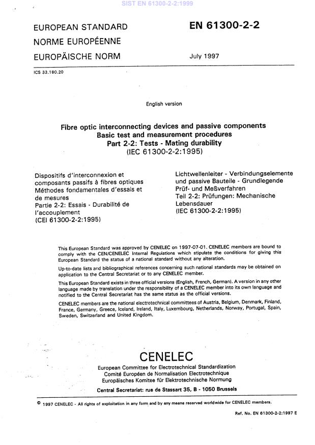 EN 61300-2-2:1999