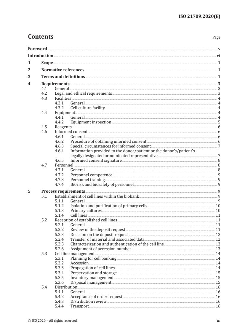 ISO 21709:2020 - Biotechnology — Biobanking — Process and quality requirements for establishment, maintenance and characterization of mammalian cell lines
Released:11/20/2020