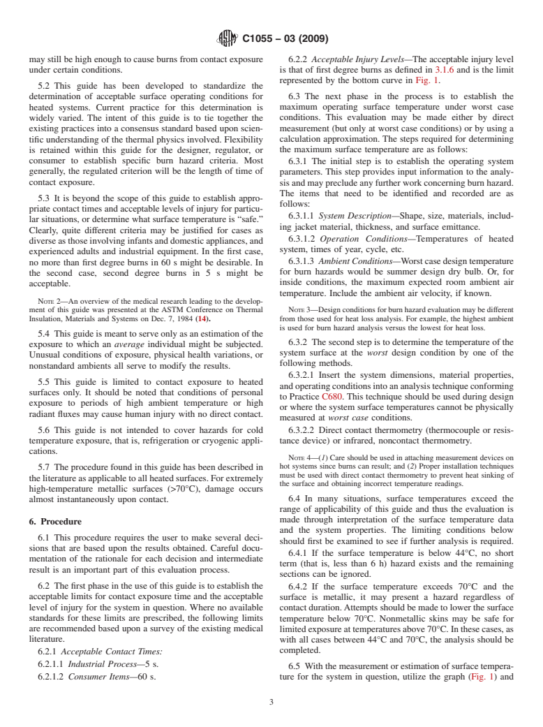 ASTM C1055-03(2009) - Standard Guide for Heated System Surface Conditions That Produce Contact Burn Injuries