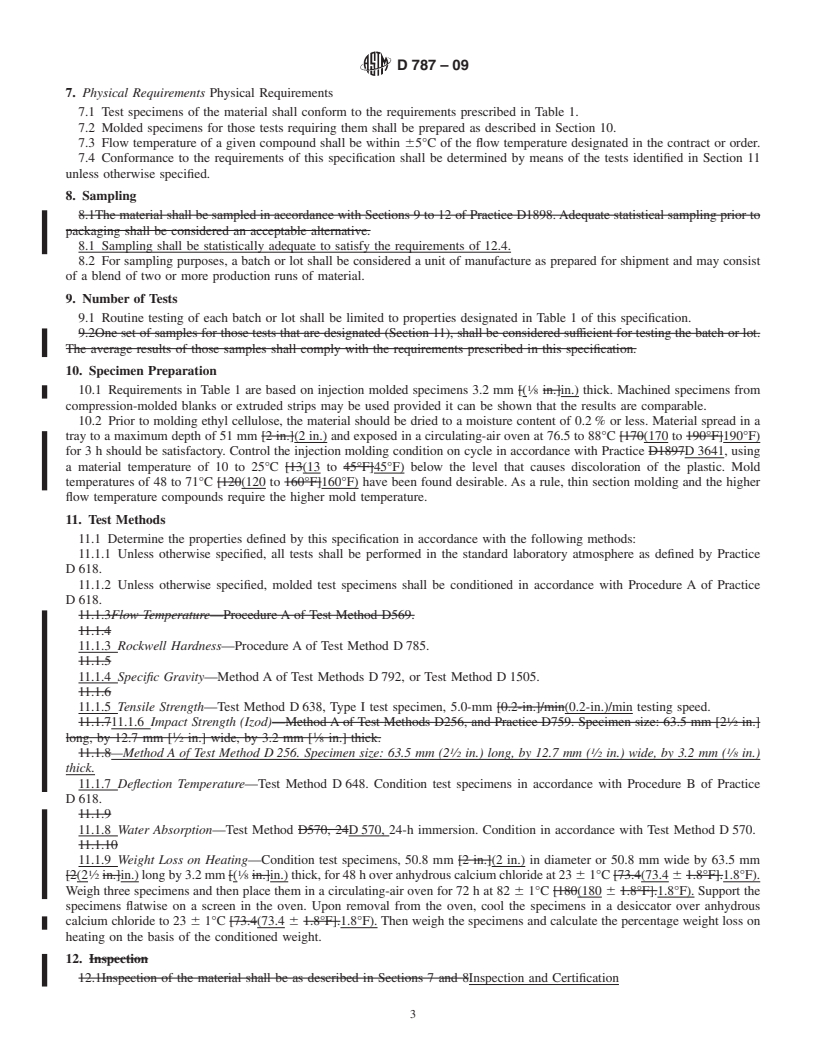 REDLINE ASTM D787-09 - Standard Specification for Ethyl Cellulose Molding and Extrusion Compounds