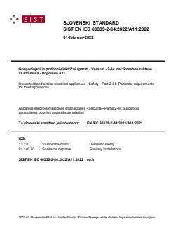 SIST EN IEC 60335-2-84:2022/A11:2022 - Page 1 preview