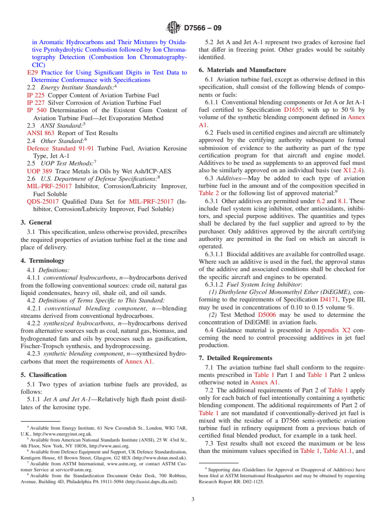 ASTM D7566-09 - Standard Specification for Aviation Turbine Fuel Containing Synthesized Hydrocarbons