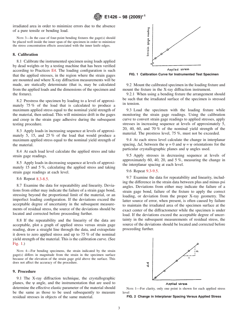 ASTM E1426-98(2009)e1 - Standard Test Method for Determining the Effective Elastic Parameter for X-Ray Diffraction Measurements of Residual Stress