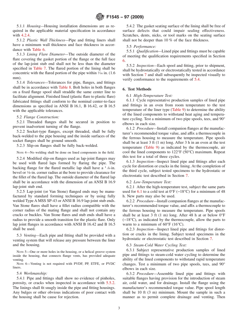 ASTM F1545-97(2009) - Standard Specification for Plastic-Lined Ferrous Metal Pipe, Fittings, and Flanges