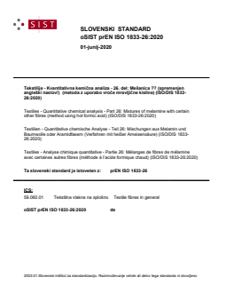 SIST EN ISO 1833-26:2020 oSIST prEN ISO 1833-26:2020 - Page 1 preview