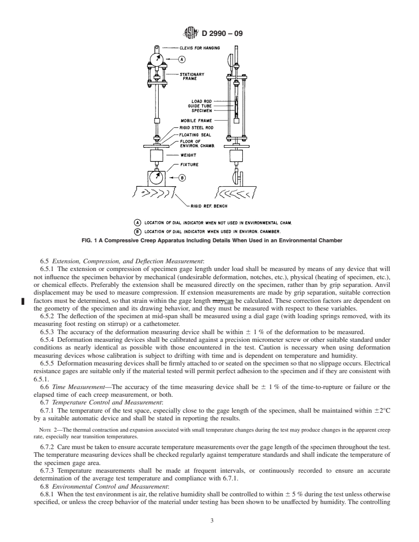 REDLINE ASTM D2990-09 - Standard Test Methods for Tensile, Compressive, and Flexural Creep and Creep-Rupture of Plastics