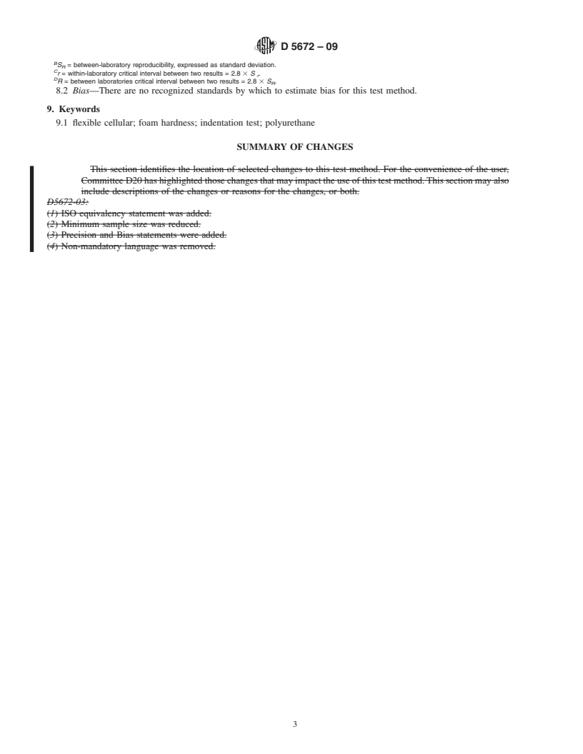 REDLINE ASTM D5672-09 - Standard Test Method for Testing Flexible Cellular Materials Measurement of Indentation Force Deflection Using a 25-mm (1-in.) Deflection Technique