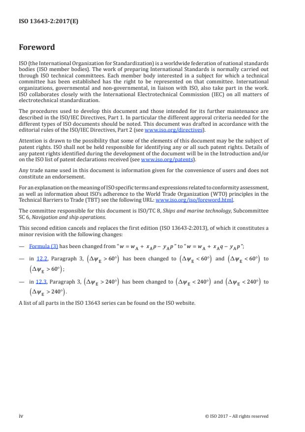 ISO 13643-2:2017 ISO 13643-2:2017 - Ships and marine technology -- Manoeuvring of ships - Page 4 preview