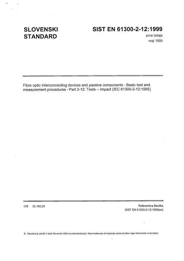 EN 61300-2-12:1999