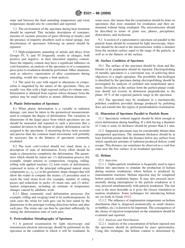 ASTM E521-96(2009) - Standard Practice for Neutron Radiation Damage Simulation by Charged-Particle Irradiation