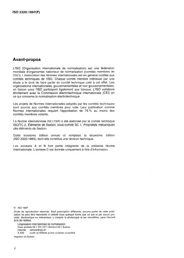 ISO 2320:1997 ISO 2320:1997 - Écrous hexagonaux autofreinés en acier -- Caractéristiques mécaniques et performances - Page 2 preview